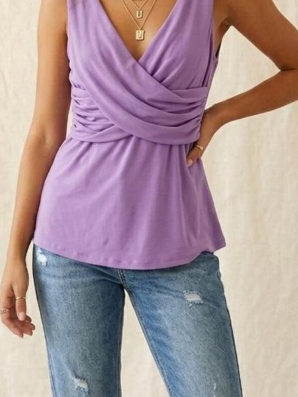 Body Central purple criss cross tank top, Size M